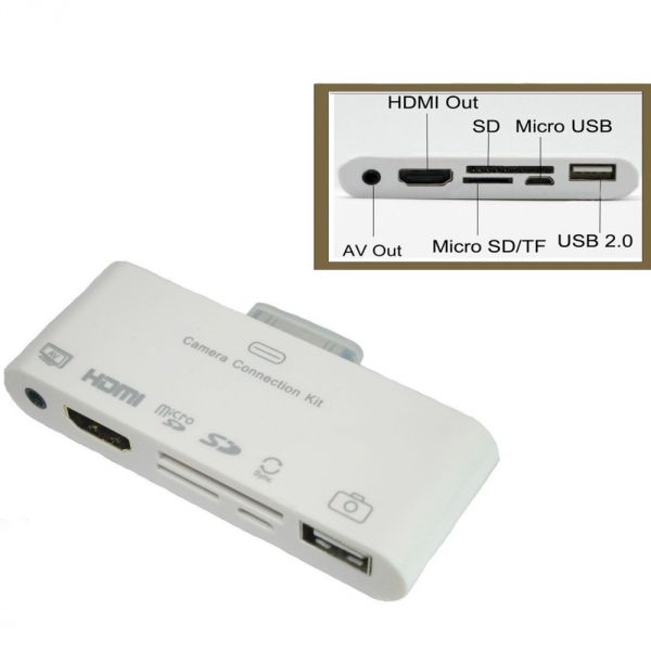 6 em 1 HDMI Doca Adaptador Camera Cabo