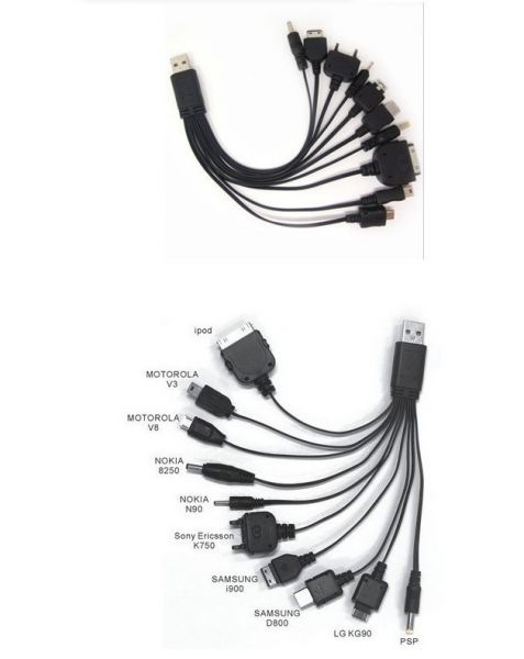 cabo de carga usb multifuncional 10 em 1 cabo adaptador