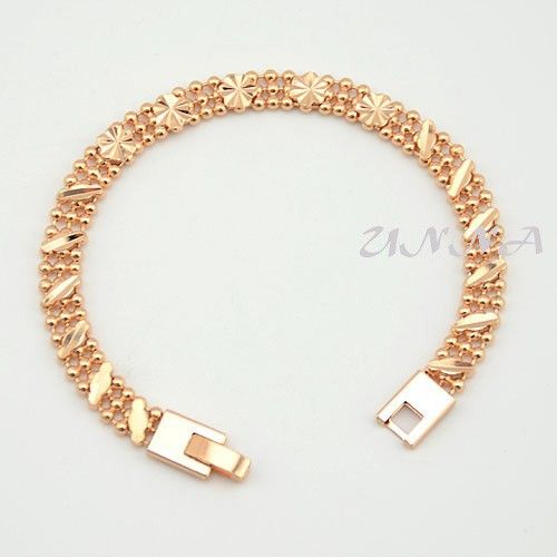 18K Rose Gold Filled Chain Link Pulseira